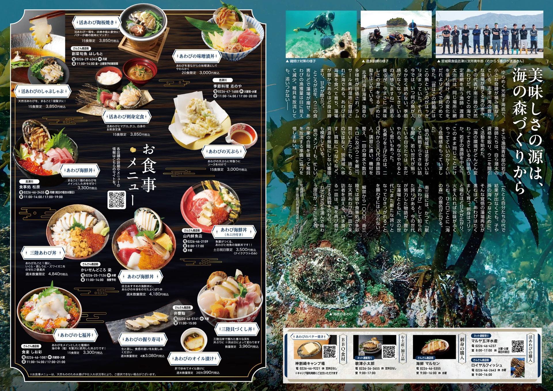 二つ折りチラシの中面